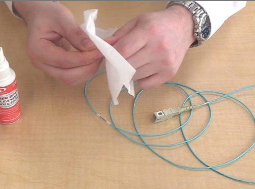 Cleaning a Fiber Optic Connector
